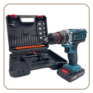 36V Li-ion Cordless Drill Set - Rechargeable Power with Dual Batteries, 28-Piece Kit for Home and Office