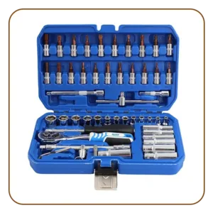 Automotive Tool Kit 1/4" for Car, Bicycle and Home 51 Pieces Ratchet Torque Wrench Extension Bar Drill Bits in Set Case
