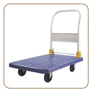 Foldable Platform Trolley Portable Household or Office Small Trailer Cart Heavy Duty for Loading and Moving Blue Soundless Wheels